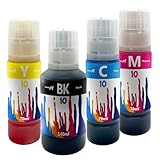 Kit de Refis de Tinta GI-10 - Compatível com Mega Tank G6010, G6011, GM2010, G5010 e G5011 Inova Ink