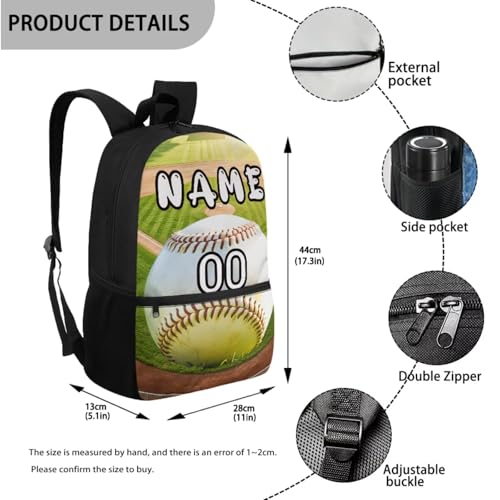 YEXIATODO Baseball Customized Backpack for Boys Middle School Kids Backpack with Lunch Box Pencil Case Toddler Elementary Secondary Schoolbag Book Bag Set 5 In 1 Back to School Supplies3