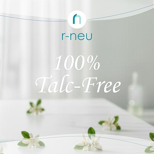 R-NEU Körperpuder für Damen mit Puderquaste, Eleganter Duft von Lemon,%100 Talkfrei, Extra Groß, Feuchtigkeitsspendend, Babypuder für Erwachsene, 1 Stück, 142 gr (Lemon)