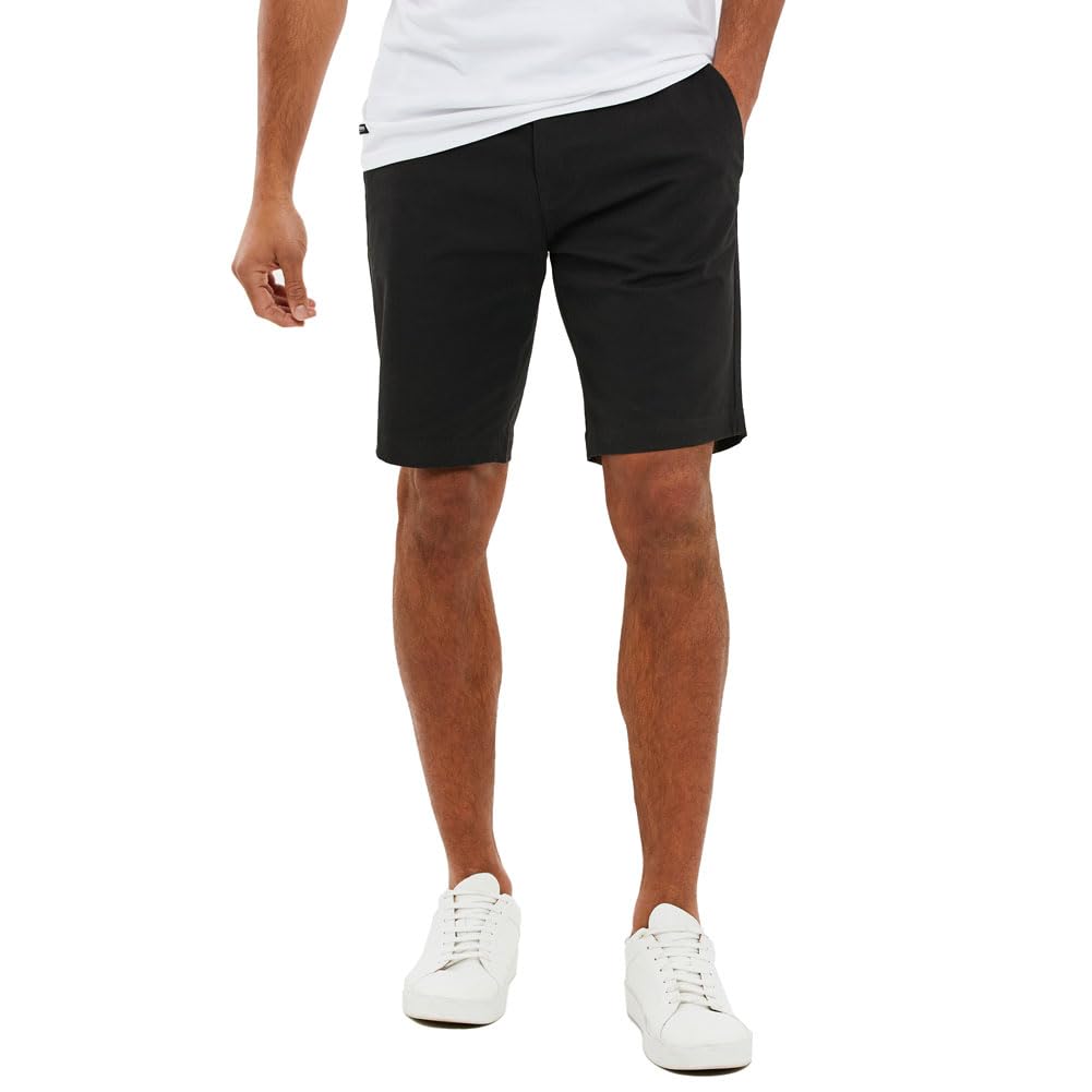 Threadbare Northsea Men's Cotton Casual Sweat Shorts, Northsea - Black, 30W
