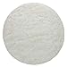 Paco Home Hochflor Teppich Rund Wohnzimmer Schlafzimmer rutschfest Shaggy Modern Flauschig Einfarbig Langflor Kunstfell, Grösse:80 cm Rund, Farbe:Weiß