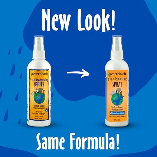 Image of earthbath Vanilla & Almond 3-in-1 Dog & Puppy Deodorizing, 8 Oz (2 Pack) | Dog Odor Eliminator for Strong Odor, Cruelty-Free Cologne, Wash Spray, Made in USA