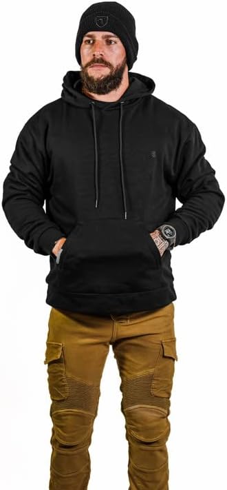 NBT Clothing Aramid Lined Motorcycle Hoodie CE Armor Road Rash Protection Zippered Kangaroo Pocket Black Grey NBT Clothing Aramid Lined Motorcycle Hoodie CE Armor Road Rash Protection Zippered Kangaroo Pocket Black Grey