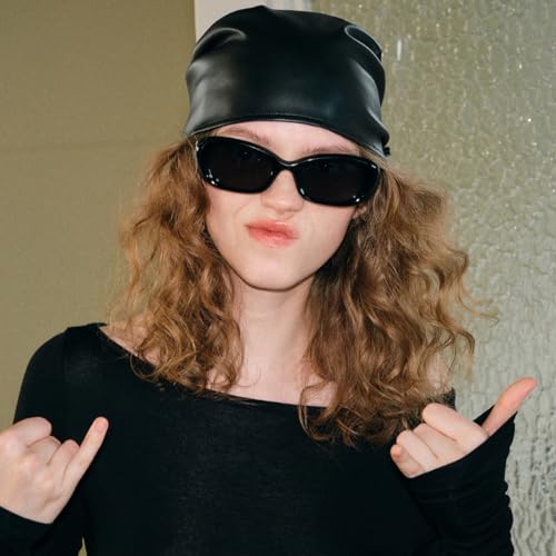 Leather Triangle for Women Y2k Head Scarf Gothic Scarf Wild Rags Neckerchief Fisherman Aesthetic Accessories3