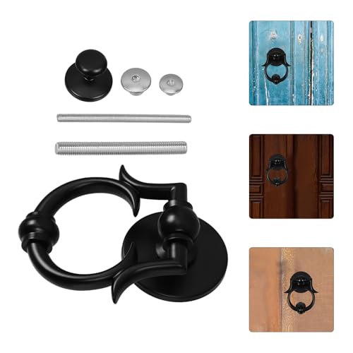 Aldaba de puerta con sonido audible y anillo negro mate TOPBATHY 7