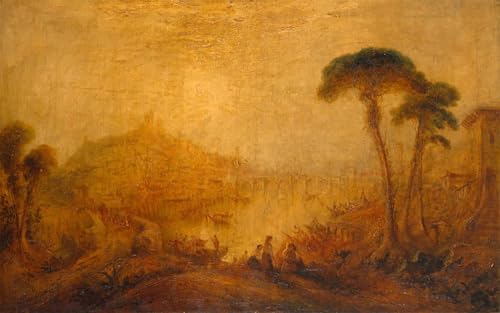 Peintures paysage antique Turner pour créer une ambiance galerie d'art dans votre grand salon
