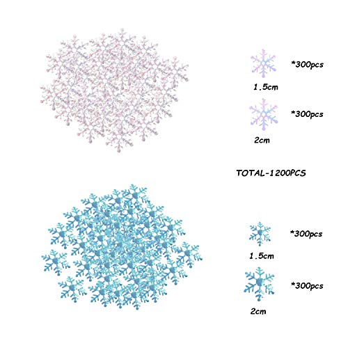 Oumuamua 1200Pcs Snowflakes Confetti Decorations For Christmas, White And Blue Winter Confetti Snow Party Pack For Wedding Birthday Holiday Party Table Decorations Supplies #TOP6