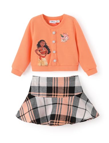 Image of Disney Frozen Elsa Minnie Princess Girl Outfit Knit Top & Tweed Skirt Set 2-13Y