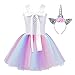 CHICTRY Disfraz Princesa Unicornio para Niña Disfraz de Navidad Infantil Vestido de...