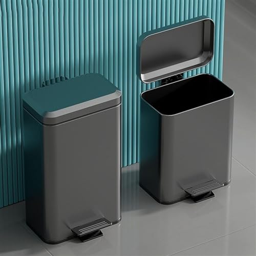 Caneca de basura con tapa cierre suave acero inoxidable 30L miniatura 7
