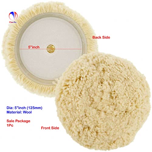 Image of 1Pcs Wool Polishing Polishers Clean Buffing Pad Bonnet for Furniture /Car (5 inch), Beige