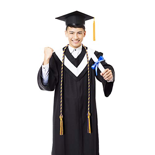 Image of TecUnite Graduation Cords Honor 2026 Polyester Yarn Decorative 67 inch Long Garland Twist Ties with Tassels for Bachelor Gown Graduation