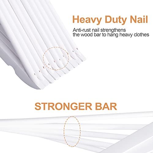 ELONG HOME Wooden Hangers 30 Pack, Wood Hangers with Extra Smooth Finish by ELONG HOME - Used condition - Image 4