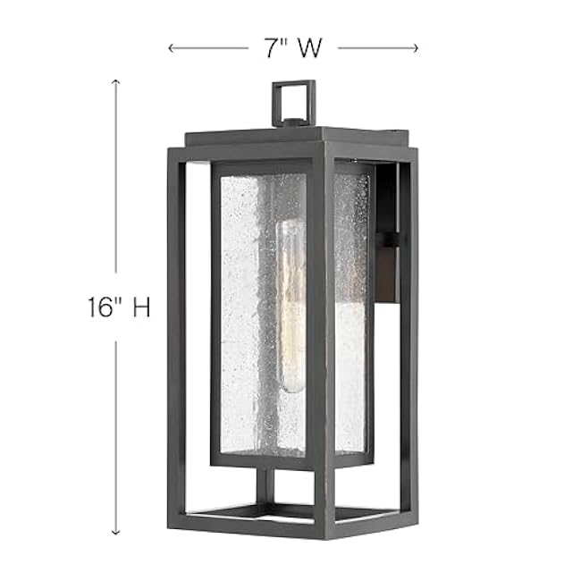 Hinkley Republic 1004OZ Medium Outdoor Wall Mount Lantern - Transitional/Modern, Double Frame Design, Coastal Elements Collection - Oil Rubbed Bronze