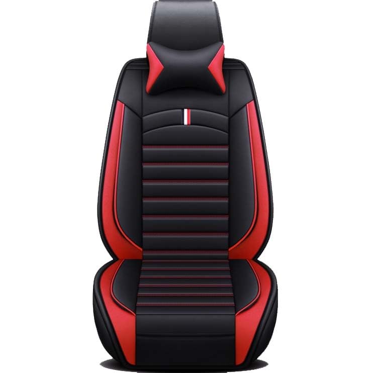 Housse de siège auto en cuir PU noir et rouge confort chic pour Jetta