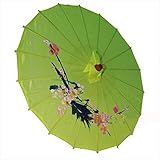 JapanBargain 2168, Asian Parasol Chinese Japanese Nylon Umbrella Parasol for Photography Cosplay Costumes Wedding Party Home Decoration Kids Size, 22 inch, Green