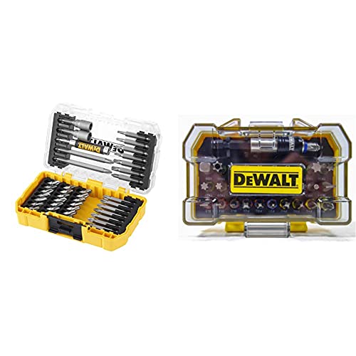 Image of Dewalt DT70702 40 Piece Impact Screwdriver Bit Set + Tough Case Fits TStak Caddy, Black & DT7969-QZ, 32 Piece XR Professional Magnetic Screwdriver Bit Accessory Set, Yellow