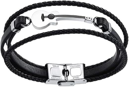 Vientiq Contemporary Casual Braided Leather Bracelet For Men/Boy's