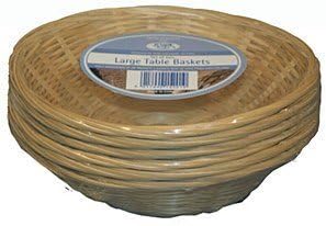 Jvl Set Of 6 Catering Oval Bamboo Basket Beech