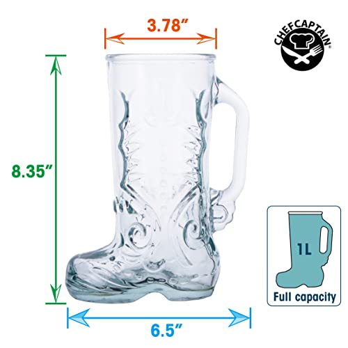 Chefcaptain Boot Mugs With Handles Huge 1 Liter Beer Glasses Pack Of 2 #TOP1