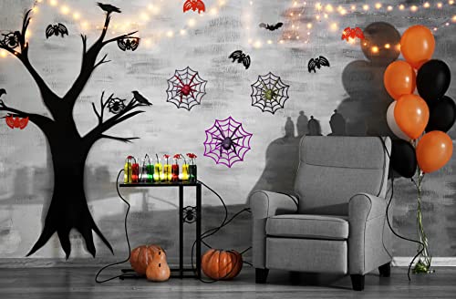 Christmas Traditions 11 Inch + 8 Inch 3D Glittered Halloween Spider Ornaments On Web For Door/Window/Wall, Indoor/Outdoor Use Party Decorations Supplies Hanging Ornaments (Set Of 3) #TOP5