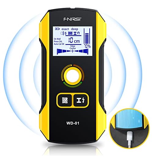 FNIRSI Stud Finder Wall Scanner - 6 in 1 Electronic Wall Wood Stud Finder, Wall Detector with Updated Positioning Hole for Center and Edge of Wood AC Wire Metal Studs Joist Pipe