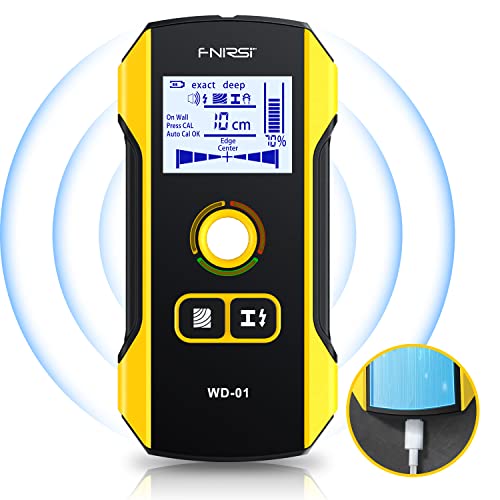 FNIRSI Stud Finder Wall Scanner - 6 in 1 Electronic Wall Wood Stud Finder, Wall Detector with Updated Positioning Hole for Center and Edge of Wood AC Wire Metal Studs Joist Pipe by FNIRSI - Used condition - US$30.99