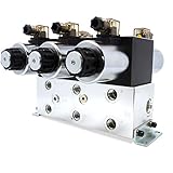 Electric Hydraulic Double Acting Directional Control Valve, 3 Spool, 25 GPM (A Spool, Controls Double Acting Cylinders, 12 Volt)