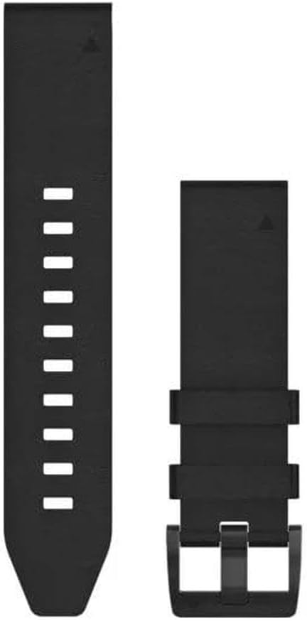 Garmin QuickFit 22 Black Leather Watch Strap