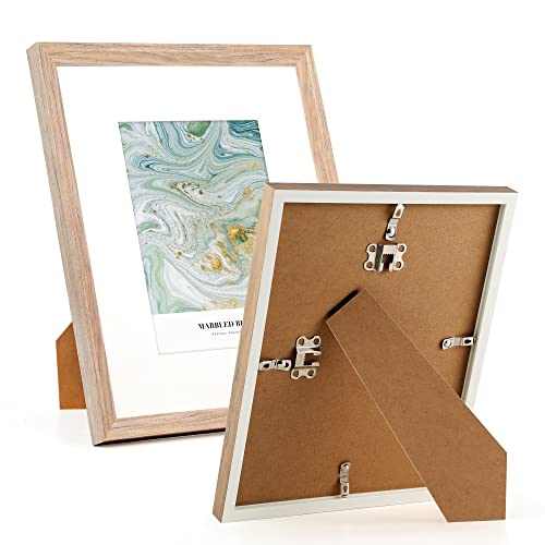 Hoture Picture Frame Set Of 5, Display Pictures With Pad Or Without Pad, Suitable For Hanging Wall Gallery Photo Frame (8X10 Picture Frame, Pink Woodgrain) #TOP2