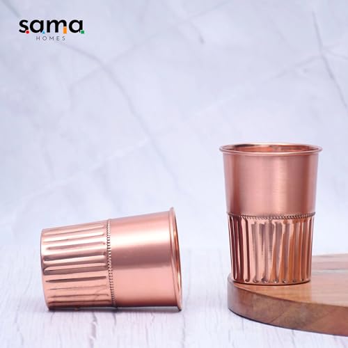 Set de 2 vasos de cobre con diseño de media cuerda miniatura 2