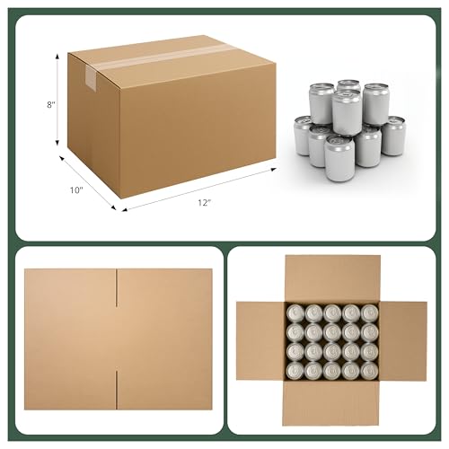 Image of Simple Deluxe 25 Pack Moving Boxes 12x10 inchx8 inch, Corrugated Cardboard Box for Shipping, Mailing, Packing, Packaging and Storagem, Small, Brown