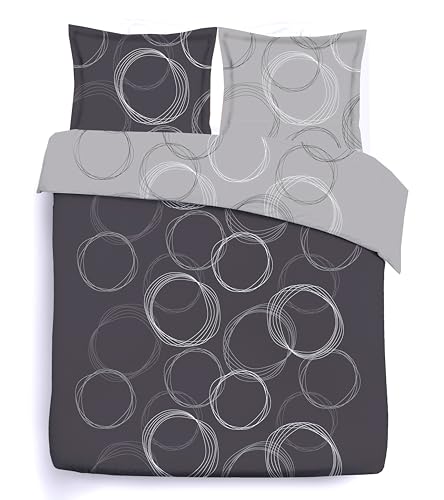 Funda nórdica gris Lenny de 240x220 cm con dos fundas de almohada de algodón 7