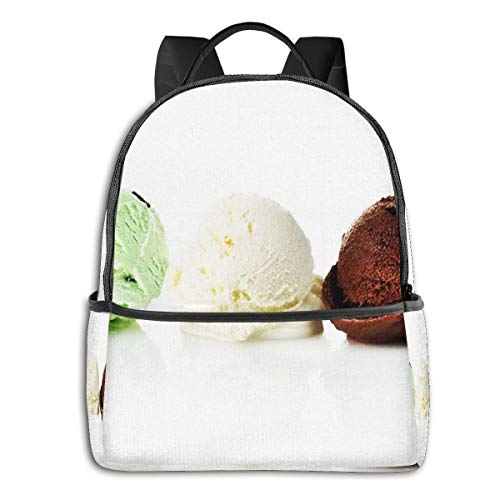 Preisvergleich Produktbild Schulrucksack Schultaschen Mädchen Teenager Rucksack Schultasche Schulrucksäcke wasserdichte Backpack für Damen Herren Geeignet 14 Zoll Notebook Pistazien-Vanille-Minzen-Schokoladen-EIS
