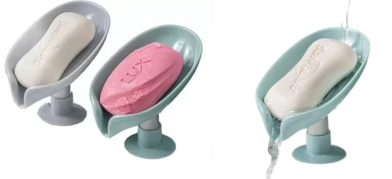 Miswa Enterprises Leaf-Shaped Soap Dish Holder - Self-Draining and Easy to Clean with Suction Cup (Pack of 3) (B0C3ZTSVHG) Amazon Price History, Amazon Price Tracker