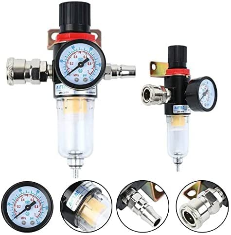 Paneltech Druckluft Wasserabscheider 1/4" Kompressor Wasserabscheider Airbrush Druckregler Filter, AFR-2000 Luftfilter-Kombi-Regler mit Regler Cover