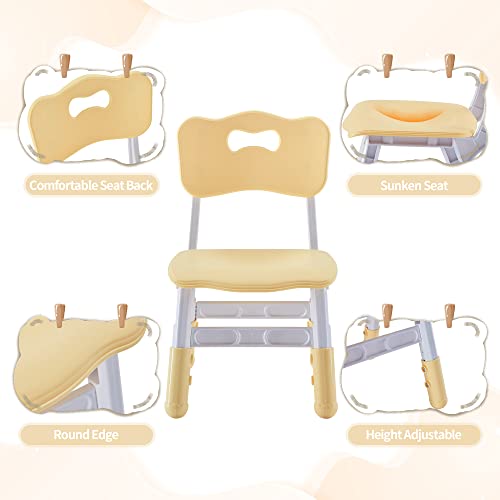Doreroom 3 Level Height Adjustable Kids Chair, Durable Chair For Kids Indoor Or Outdoor Use For Ages 2-6, Toddler Table Chair For Boys And Girls For Daycare, Classroom, Home, Beige #TOP4