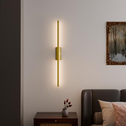 Image of Murphy Slim Ray LED Wall Light for Home Decor | 12W 3 Color Changing Wall Lamp | Warm White, Natural White & Cool White | Aluminium Body | 1200 Lumens | Gold Finish | 2 Year Warranty | Pack of 1