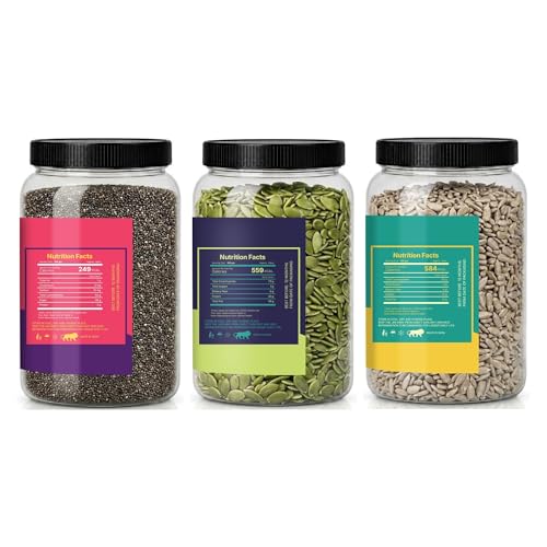 Image of LILA DRY FRUITS Seeds Combo Pack Chia Pumpkin Sunflower Seed 100 g x 3 | Raw Mixed Seeds for Healthy Snacking, Smoothies, Breakfast, Salad & Daily Nutrition Perfect for Gifting