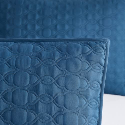 Bourina Embroidery Quilt Set Coverlet Set 3-Piece Microfiber Bedspread Included 2 Shams And 1 Quilt, King Size 104" X 92" Turquoise #TOP2