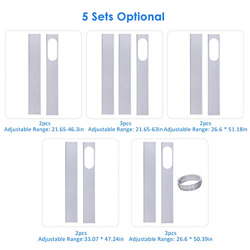 DECDEAL 2 PCS Suportes de Vedação de Janela para Mangueira de Escape 33.07-47.2in Kit de Ventilação
