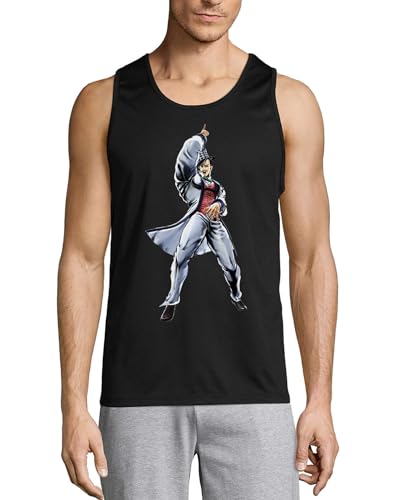 Débardeur en coton pour homme Anime 91 noir en maille premium