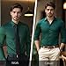 Modern Stylish Men's Casual Business Dress Shirt with Pocket - Long Sleeve Button Down Shirt ﻿ ﻿ Dark Green