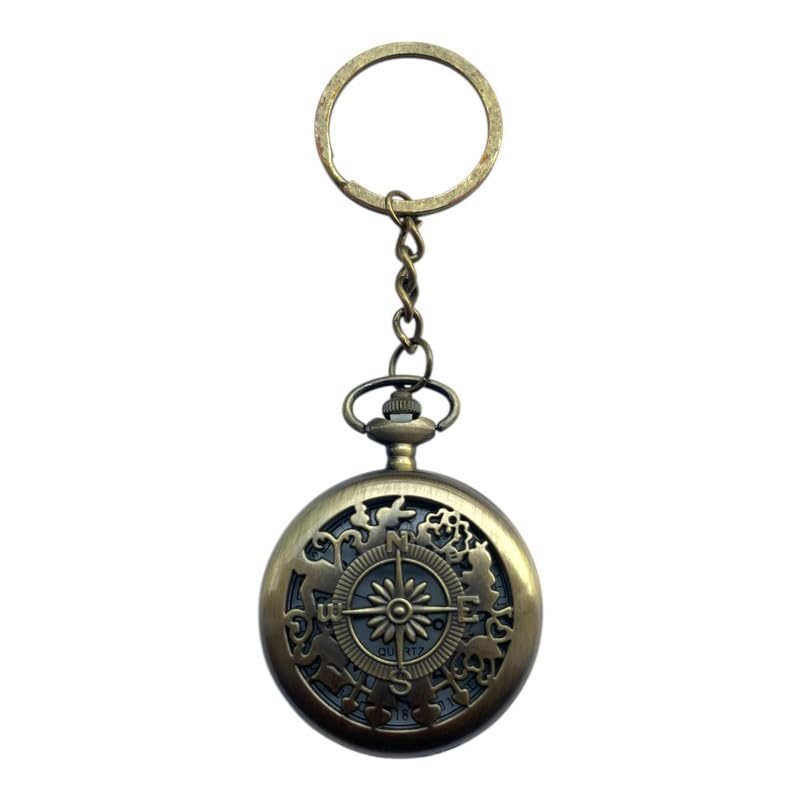 Compass Pocket Watch(Working) Metallic Keychain with Box-image-7