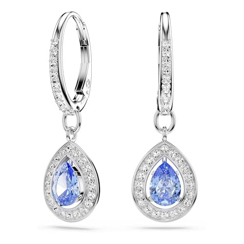 Swarovski Pendants d'oreilles Una Angelic, Taille goutte, Bleues, Métal rhodié