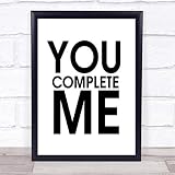 You Complete Me Jerry Maguire Quote Wall Art Print Poster Picture