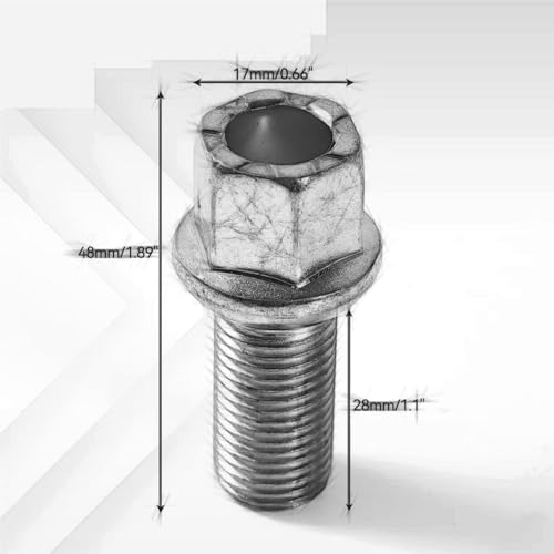 Perno de rueda compatible con VW Bora tornillos para llantas y tuercas rosca 28 mm 4