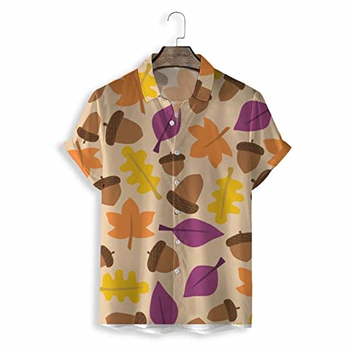 Chemise hawaïenne à manches courtes et motif pommes de pin
