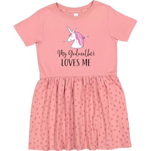 inktastic My Godmother Loves Me Unicorn Toddler Dress