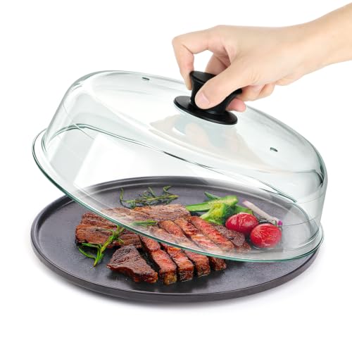 Glass Microwave Splatter Cover, Sturdy Food Plate Splatter Guard Lid